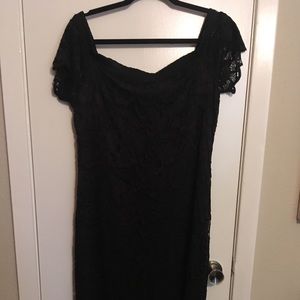 Black lace off the shoulder dress